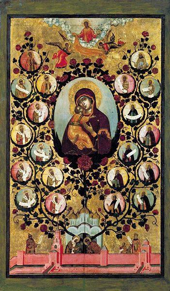 Simon Ushakov Praise to Icons of Virgin Mary of Vladimir. oil painting picture